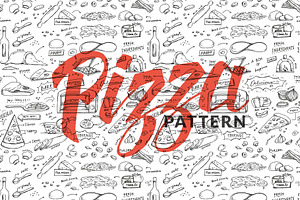 Handdrawn Pizza Pttern