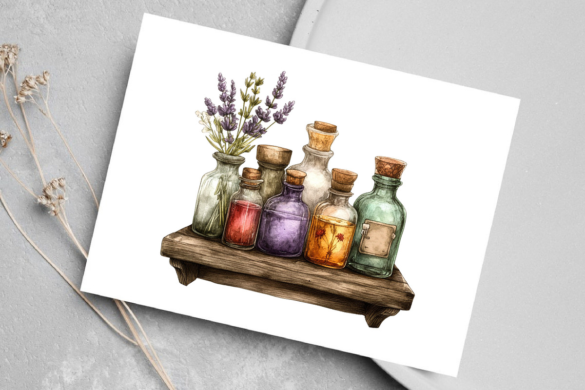 Watercolor Fairy Apothecary Clipart, an Illustration by Canvas Craft (Photo 6 of 7)