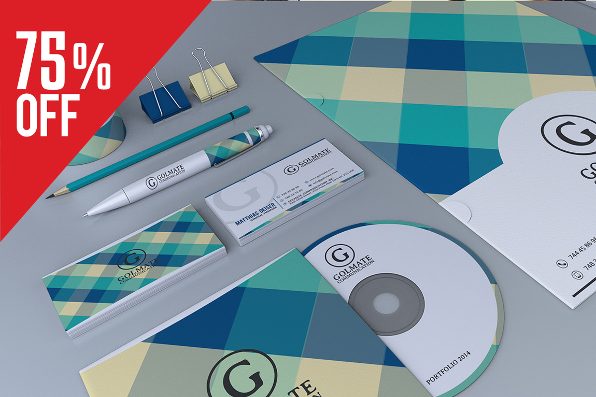 -75% Retro Corporate Identity, a Stationery Template by Marvel (Photo 1 of 5)