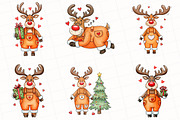 Quirky Christmas Reindeer Clipart, an Illustration by OK Design (Thumbnail 3 of 5)