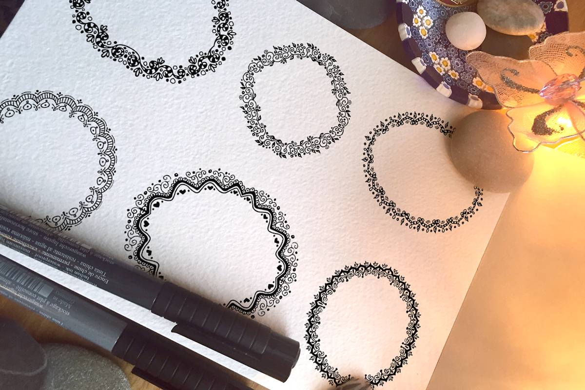 Curly Hand Drawn Decorative Frames, a Decorative Illustration by Yuzach (Photo 3 of 5)