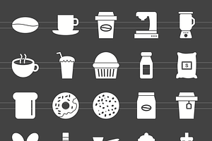 90 Coffee & Cafe Glyph Icons