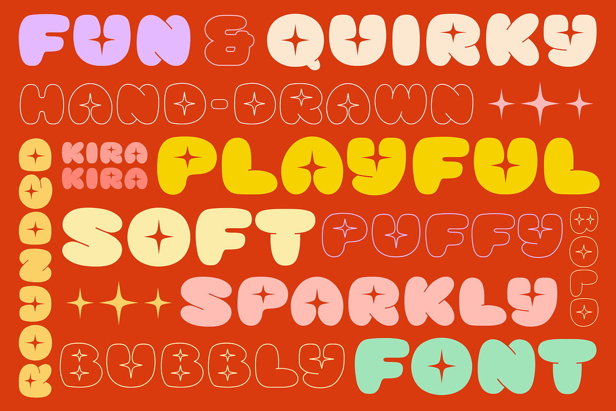 KiraKira - Playful Sparkly Typeface, a Sans Serif Font by Dina Mae (Photo 9 of 14)