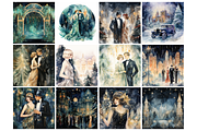 1920 Gatsby Christmas & New Year's, a Background Graphic by NadiaTheronArt (Thumbnail 2 of 5)