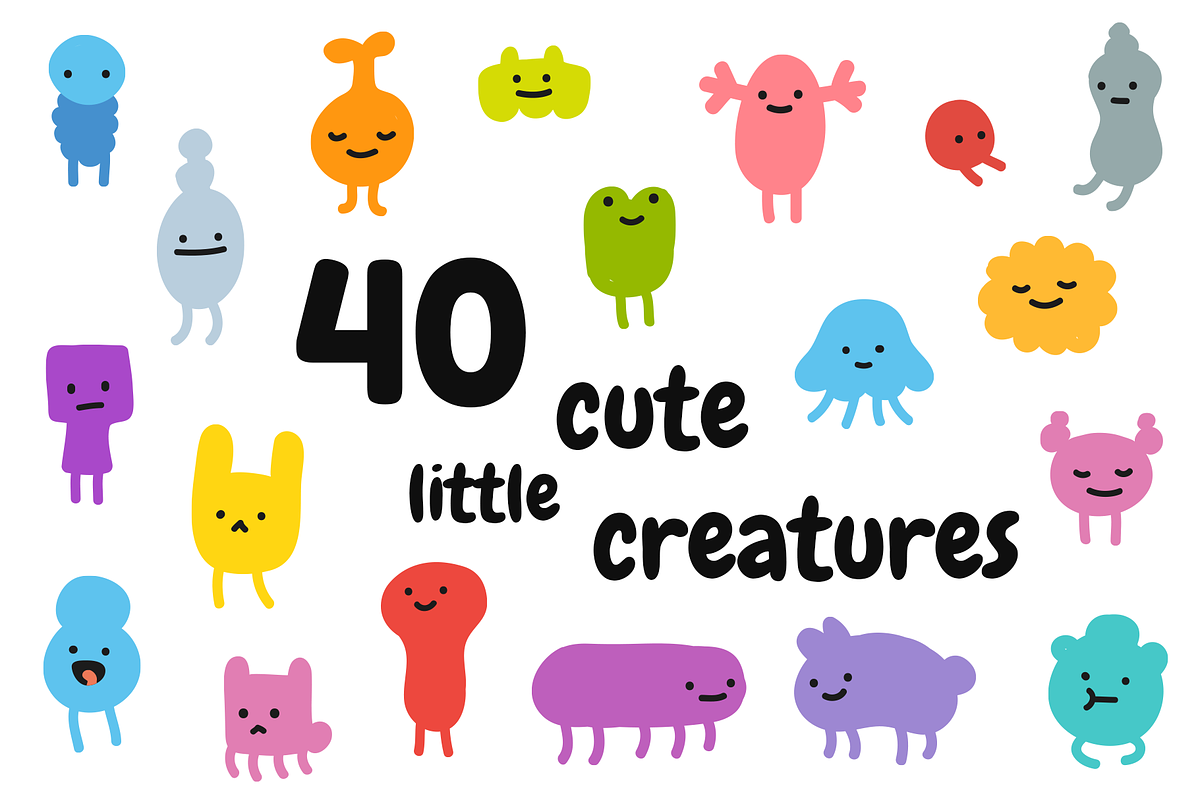 Cute tiny monsters, an Animal Illustration by Irina Mir