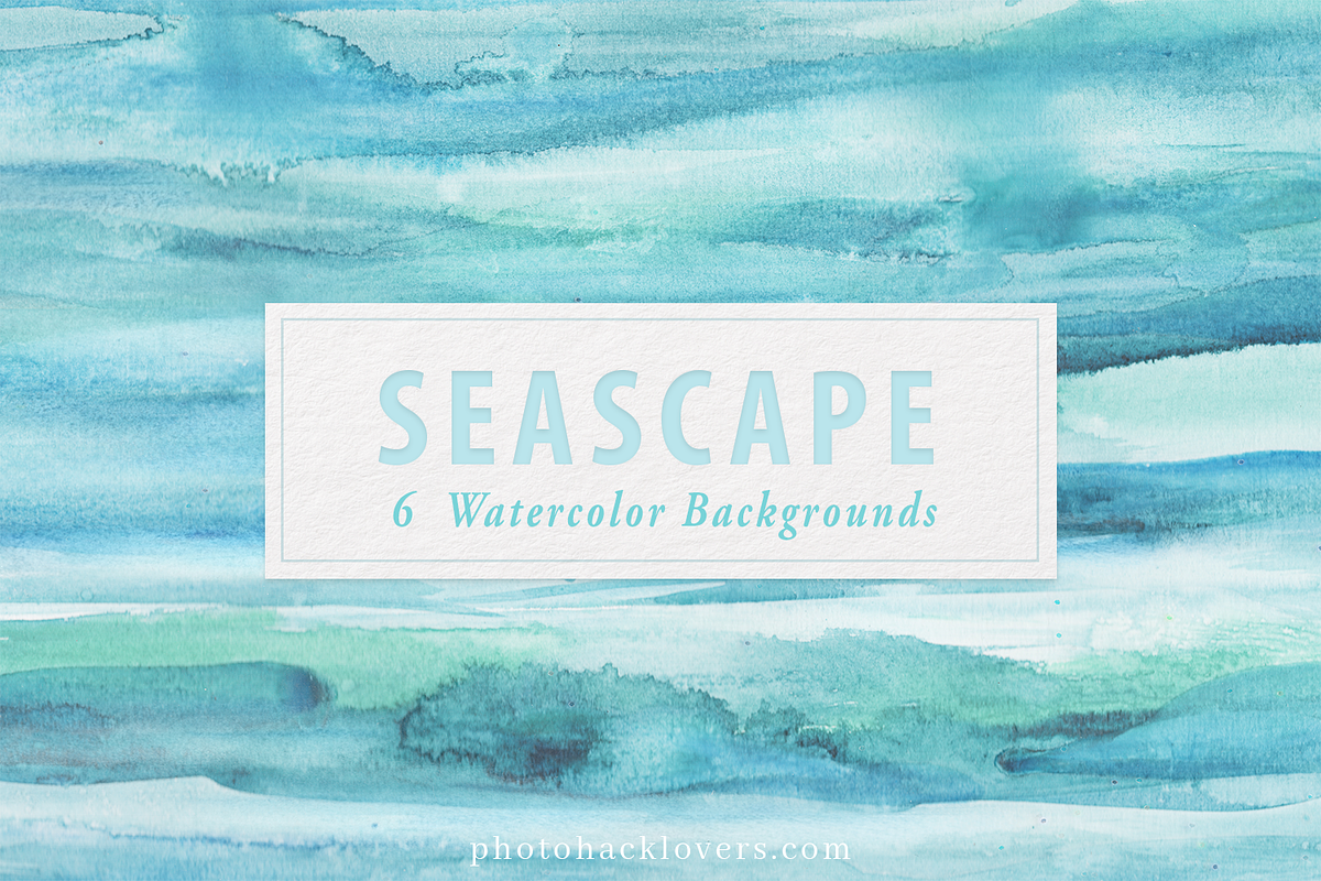 Seascape Watercolor Backgrounds, a Graphic by Photohacklovers (Photo 1 of 6)