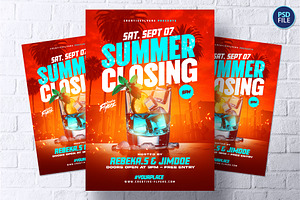 Summer Closing Party Flyer, a Design Template by Rome B Creation