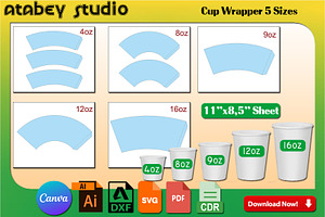 Bundle of Cup Wrapper Template, a Graphic by AtacanDigital
