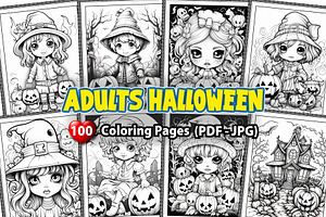 100 Adults Halloween Coloring Pages