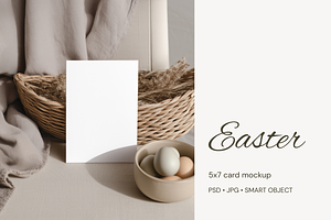 Neutral 5x7 Easter Card Mockup, a Product Mockup by Serenefeeling