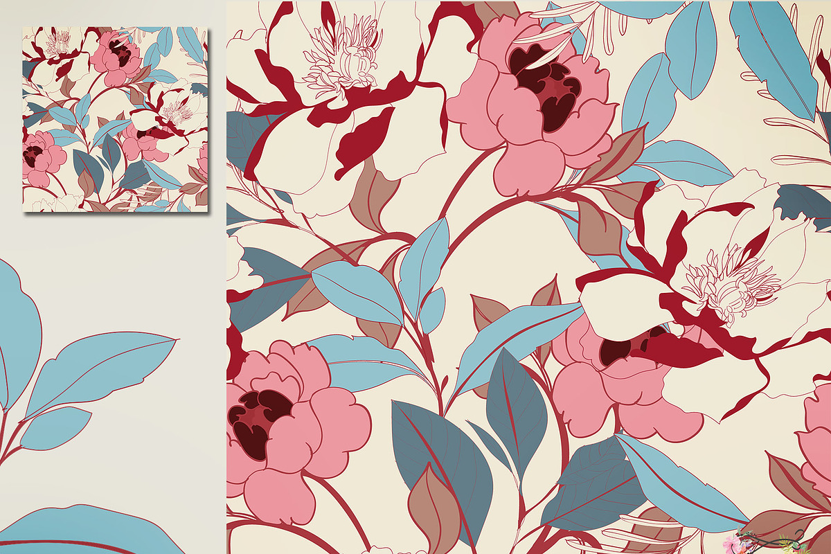 28 EPS/JPG flowers background., a Pattern Graphic by Theraphosath (Photo 6 of 15)