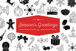 Season’s Greetings Illustration Set