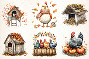 Autumn Chicken Coop Clipart, an Illustration by DreamCafeArt (Thumbnail 4 of 7)