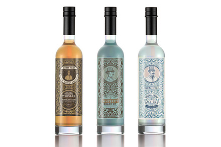 Set of 3 vintage liquor labels, a Card Template by OneVectorStock