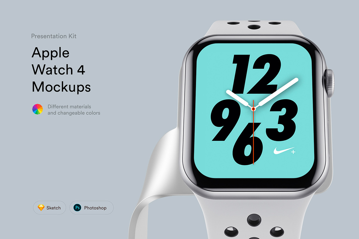 Apple Watch 4 Mockups | PK, a Wearable Device Mockup by ls.graphics (Photo 1 of 8)