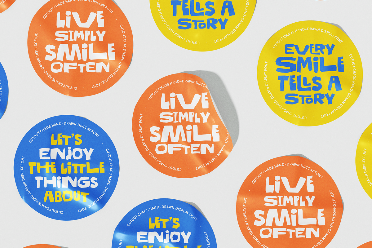 Cutout Chaos – Quirky Cutout Font, a Handwritten Font by shineink.designlab (Photo 5 of 12)