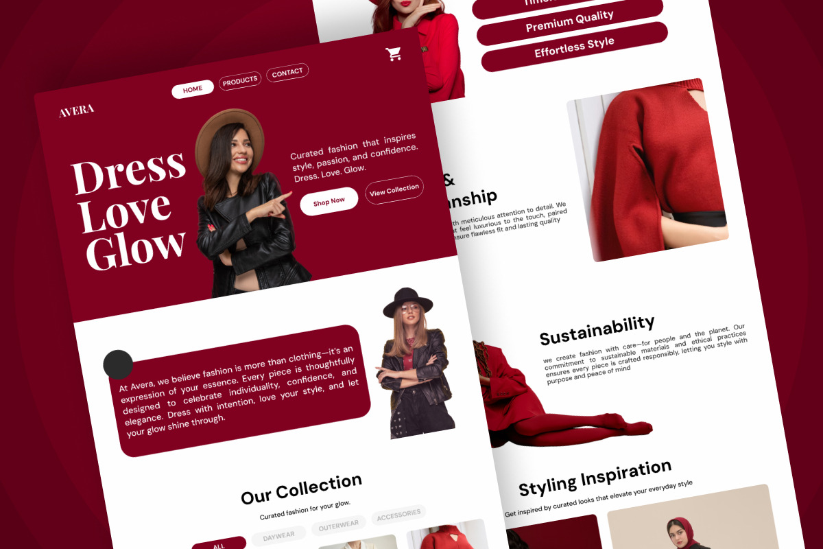 Avera - Editorial Fashion Landing, a Landing Page Template by productype1 (Photo 4 of 5)