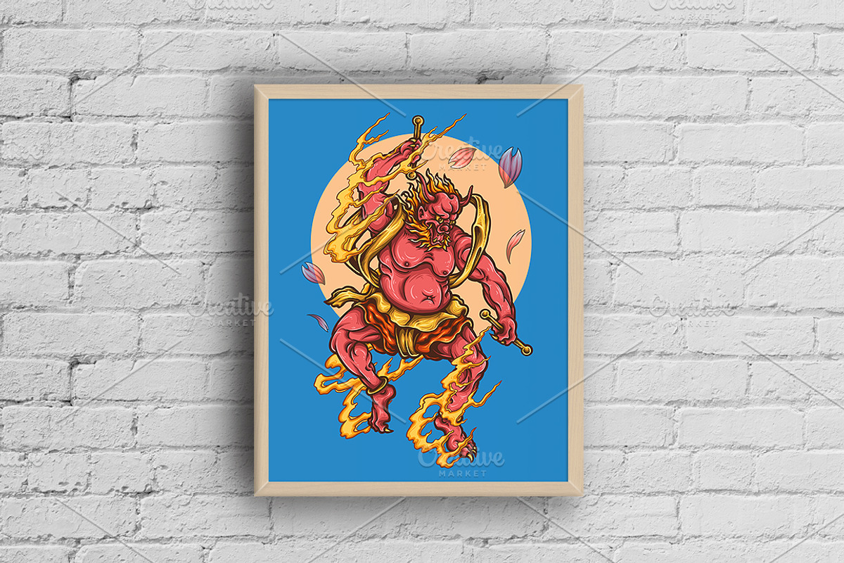 Japanese Red Oni Tattoo, a Decorative Illustration by TSV Art Collective (Photo 3 of 3)