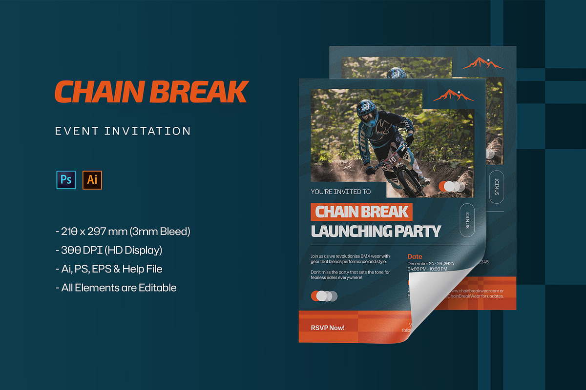 Chain Break - Event Invitation, an Invitation Template by StreaksideStd (Photo 1 of 3)