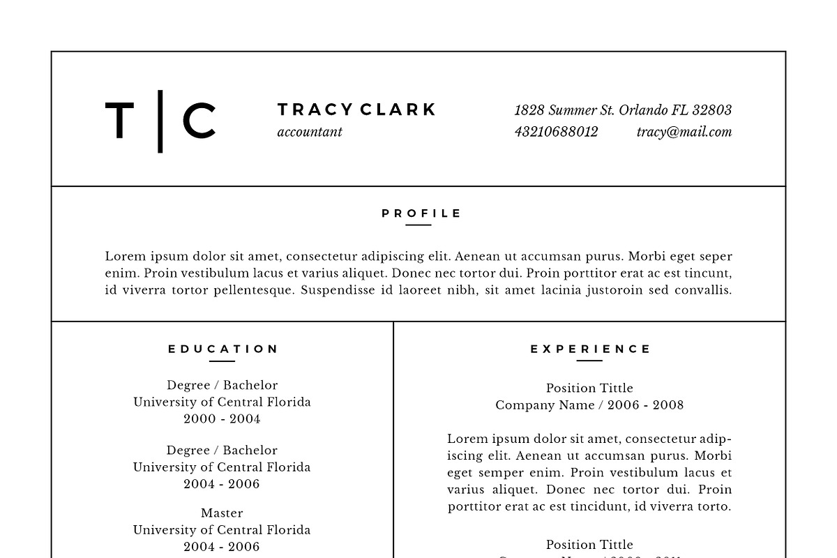 Clean & Simple Resume, a Resume Template by Glowing Pieces (Photo 2 of 5)