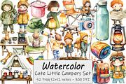 Cute Little Campers Clipart, an Illustration by Design Market (Thumbnail 1 of 4)