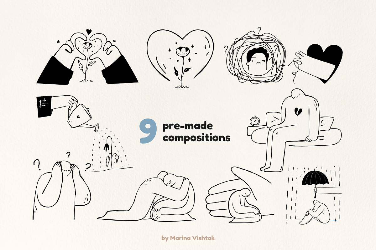 Mental Health Abstract Line Clipart, a Healthcare Illustration by Heartwarming Art (Photo 4 of 10)