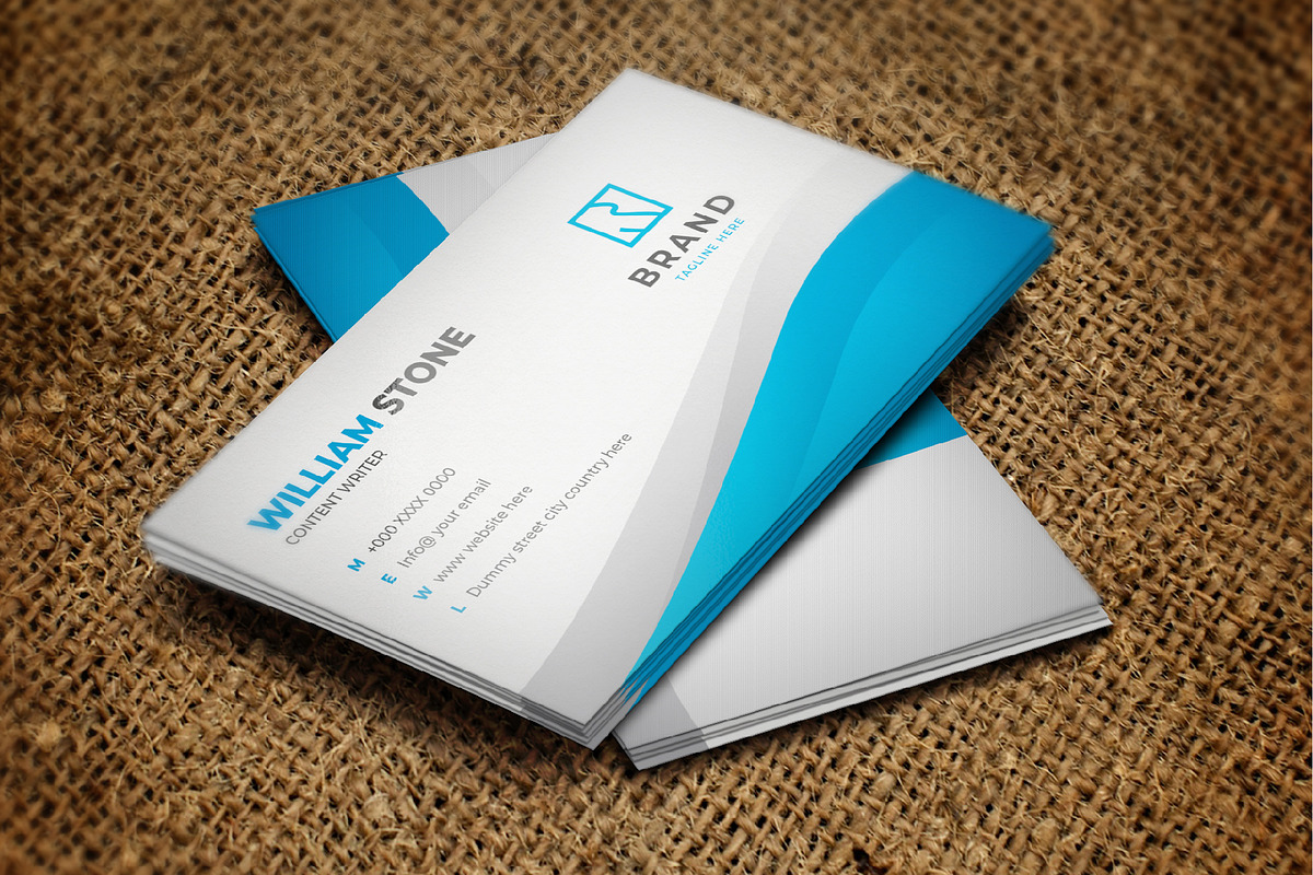 3D Style Blue Silver Business Card, a Business Card Template by M9 Design (Photo 3 of 3)