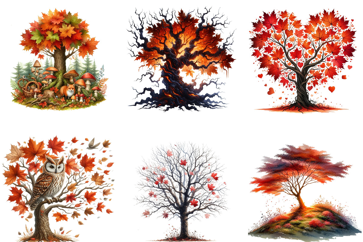 Autumn Maple Tree Sublimation, an Illustration by DreamArtGraphic (Photo 2 of 4)