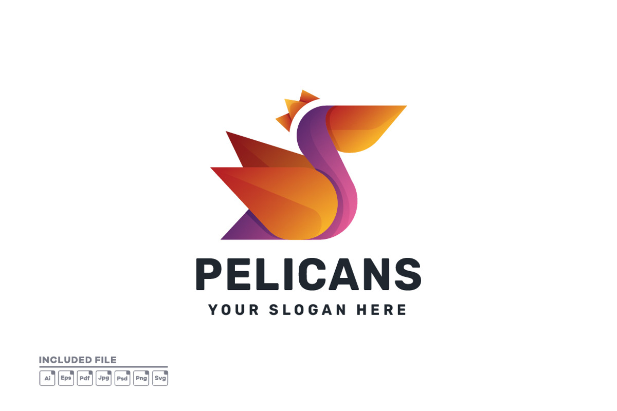 Pelican Gradient Colorful Logo, a Branding & Logo Template by yuanesei