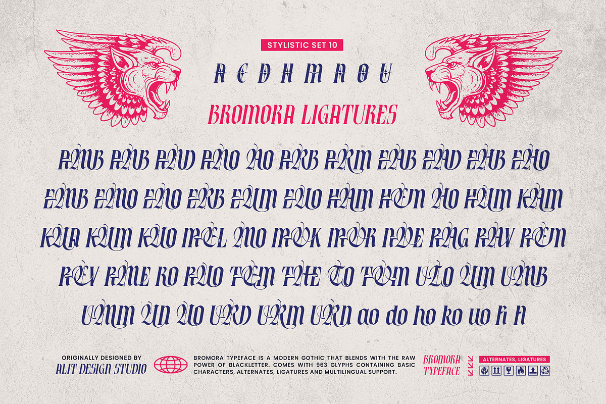 Bromora Typeface, a Blackletter Font by alit design (Photo 17 of 20)