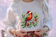 Whimsical Christmas Birds Clipart, an Illustration by designcity5 (Thumbnail 5 of 5)