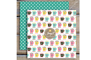 Coffee Donut Digital Papers Clipart, a Pattern Graphic by JennyL Designs (Thumbnail 4 of 5)