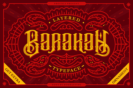Barakah Layered Typeface + Extras