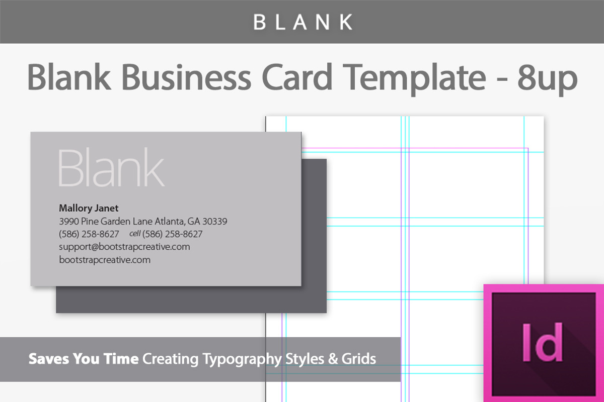 [Blank] Business Card Template 8-up, a Business Card Template by BootstrapCreative (Photo 1 of 3)