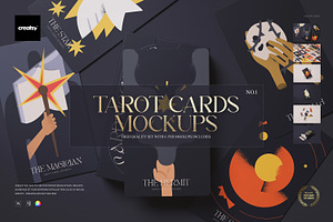 Tarot Cards Mockup Set v.1, a Merchandise Mockup by creatsy5