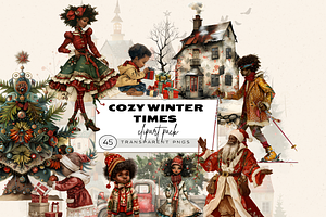 COZY WINTER TIMES CLIPART, a Person Illustration by Daring Digies