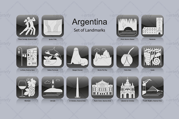 Argentina Landmark Icons (16X)