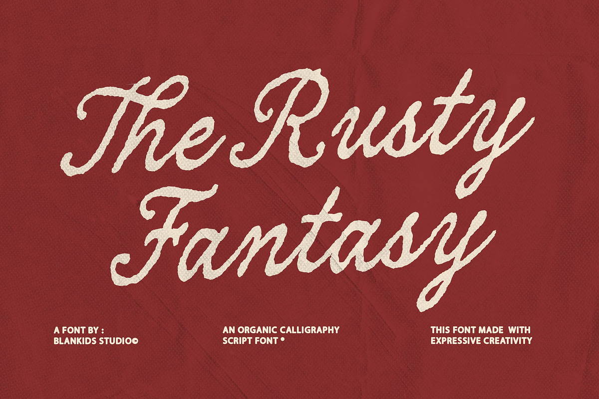 Rusty Fantasy - Calligraphy Font, a Handwritten Font by Blankids Studio (Photo 1 of 12)