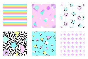 80s & 90s Pastel Shapes Patterns