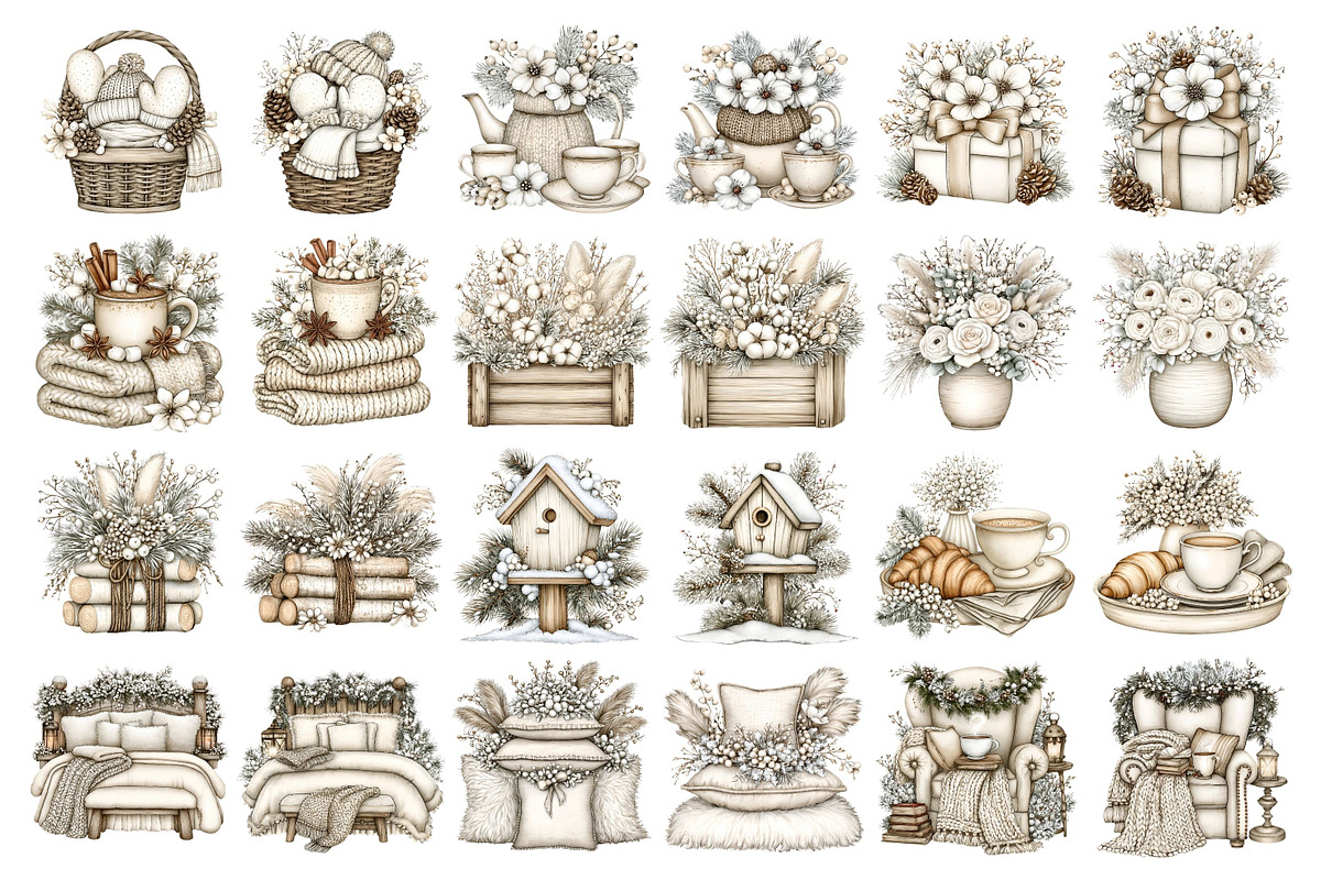 Cozy Winter Watercolor Clipart, a Seasonal Illustration by Nicolle's Colorful Art (Photo 7 of 8)