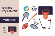 Sports Equipment Vector Pack, an Object Graphic by Jiwstudio (Thumbnail 1 of 2)