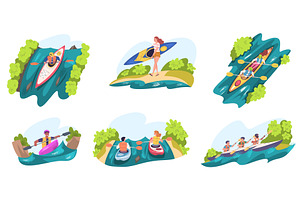 People kayaking sport. River rafting, a Sport Illustration by Stock-Smart-Start