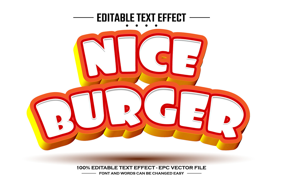 Nice burger 3D editable text effect, a Brushes & More by nicemorning