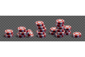 Red white casino chip stacks 3d, a Sport Illustration by art PVP - market