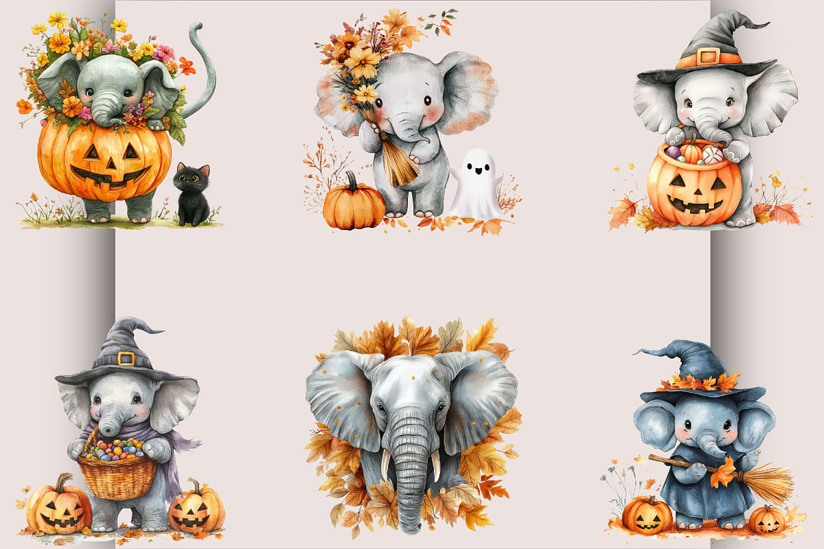 Halloween Elephant PNG Clipart, an Animal Illustration by SVGArt (Photo 2 of 5)