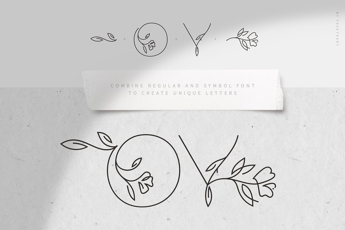 Florium - floral logo font, a Sans Serif Font by Favete Art (Photo 8 of 21)