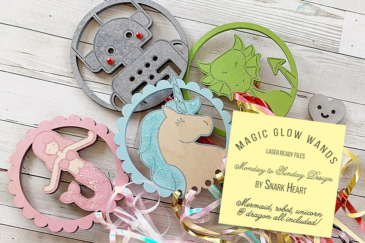 Magical Glow Wands: Laser Cut bundle, a Templates & Theme by Snark Heart (Photo 1 of 3)