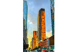 Sunset light on skyscrapers of, an Architecture Photo by Leonid Andronov