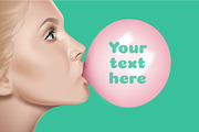 Set — Girl with Chewing Gum, a Healthcare Illustration by Zonda (Thumbnail 1 of 5)