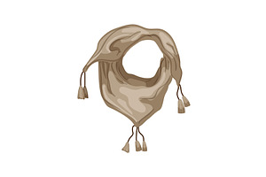 Beauty Scarf Women Cartoon Vector